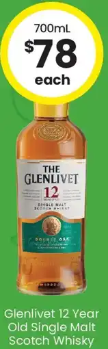 The Bottle O Glenlivet 12 Year Old Single Malt Scotch Whisky offer