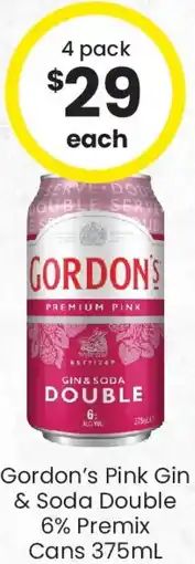The Bottle O Gordon's Pink Gin & Soda Double 6% Premix Cans offer