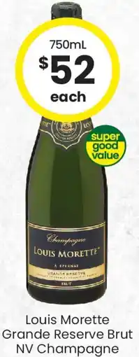 The Bottle O Louis morette grande reserve brut nv champagne offer