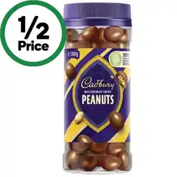 Woolworths Cadbury Chocolate Coated Fruit or Nut Varieties 270-340g offer