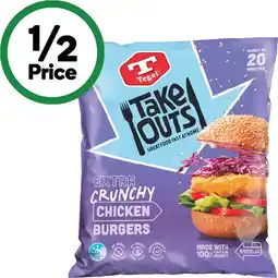 Woolworths Tegel Take Outs Extra Crunchy Chicken Burgers offer