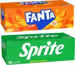 Coles Fanta or Sprite Soft Drink 18x375mL offer