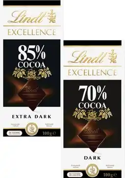 Coles Lindt Excellence Block Chocolate offer