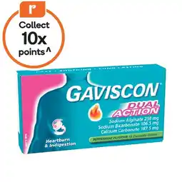 Woolworths Gaviscon Dual Action Heartburn & Indigestion Chewable Tablets offer