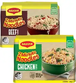 Coles Maggi 2 Minute Noodles 5 Pack offer
