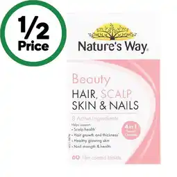 Woolworths Nature’s Way Beauty Hair, Scalp, Skin & Nails Tablets offer