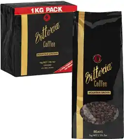 Coles Vittoria Mountain Grown Coffee Beans or Ground 1kg offer