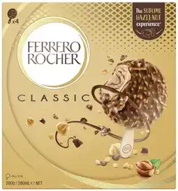 Coles Ferrero Rocher Classic Frozen Dessert Sticks 200g offer