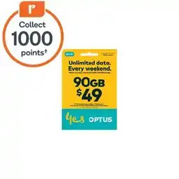 Woolworths Optus $49 SIM Kit‡ offer