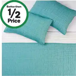 Woolworths Sheraton Luxury Pick Stitch Coverlet Set Teal Blue offer