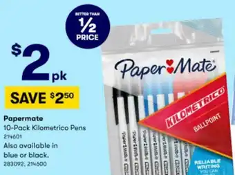 BIG W Papermate 10-Pack Kilometrico Pens offer