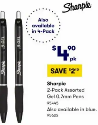 BIG W Sharpie 2-Pack Assorted Gel 0.7mm Pens offer
