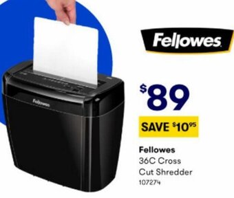 BIG W Fellowes 36C Cross Cut Shredder offer