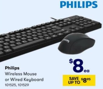 BIG W Philips Wireless Mouse Or Wired Keyboard offer