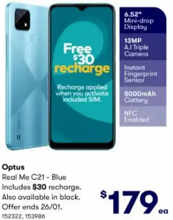 BIG W Optus Real Me C-Blue offer