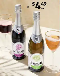 ALDI Keror Sparkling Red or White Grape Juice offer