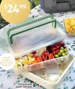 ALDI MELII Snackle Box Platter plus 2 Ice Packs offer