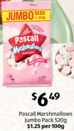 ALDI Pascall Marshmallows Jumbo Pack offer
