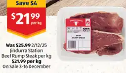 ALDI Jindurra Station Beef Rump Steak offer