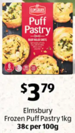 ALDI Elmsbury Frozen Puff Pastry offer