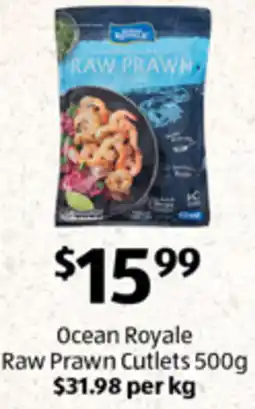 ALDI Ocean Royale Raw Prawn Cutlets offer