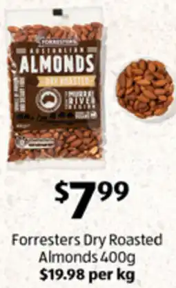 ALDI Forresters Dry Roasted Almonds offer