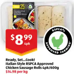ALDI Ready, Set...Cook! Italian Style Chicken Sausage Rolls offer