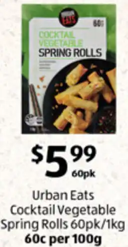 ALDI Urban Eats Cocktail Vegetable Spring Rolls offer