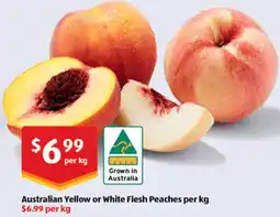 ALDI Australian Yellow or White Flesh Peaches offer