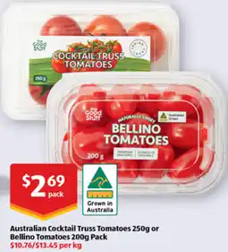ALDI Australian Cocktail Truss Tomatoes or Bellino Tomatoes offer