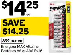 Woolworths Energizer MAX Alkaline Batteries AA or AAA offer