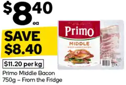 Woolworths Primo Middle Bacon offer