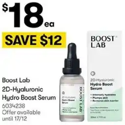 BIG W Boost Lab 2D-Hyaluronic Hydro Boost Serum offer