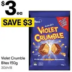 BIG W Violet Crumble Bites offer