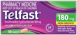 Discount Drug Stores Telfast Hayfever Allergy Relief 180mg 10 Tablets offer