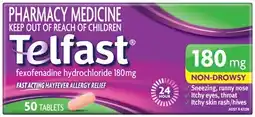 Discount Drug Stores Telfast Hayfever Allergy Relief 180mg 50 Tablets offer