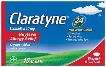 Discount Drug Stores Claratyne Rapid Hayfever & Allergy Relief 10 Tablets offer