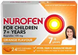 Discount Drug Stores Nurofen For Children 7+ Years Orange Flavour 24 Chewable Capsules offer