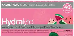 Discount Drug Stores Hydralyte Watermelon Burst Flavoured Effervescent Electrolyte 40 Tablets offer