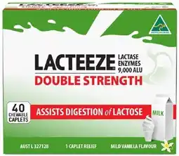 Discount Drug Stores Lacteeze Lactase Enzymes Double Strength 40 Chewable Caplets offer