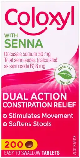 Discount Drug Stores Coloxyl With Senna Laxative 200 Tablets offer