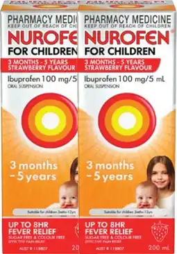 Discount Drug Stores Nurofen For Children 3 Months-5 Years Strawberry Flavour offer