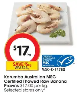 Coles Karumba australian msc certified thawed raw banana offer