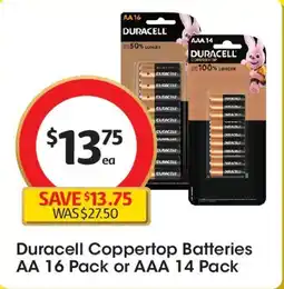 Coles Duracell Coppertop Batteries offer
