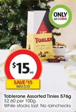 Coles Toblerone Assorted Tinies offer