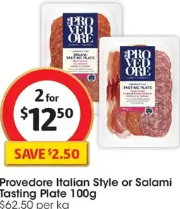 Coles Provedore Italian Style or Salami Tasting Plate offer