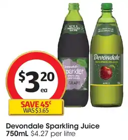 Coles Devondale Sparkling Juice offer