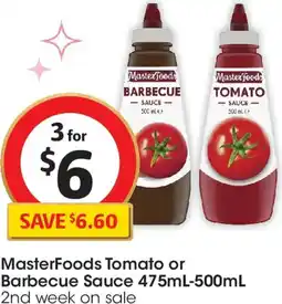Coles MasterFoods Tomato or Barbecue Sauce offer
