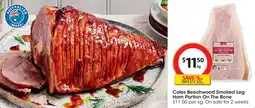 Coles Coles Beechwood Smoked Leg Ham Portion On The Bone offer