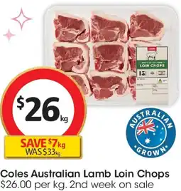 Coles Coles Australian Lamb Loin Chops offer